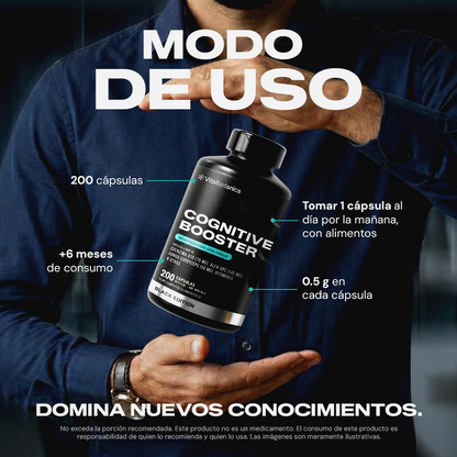 Modo de uso de Cognitive Booster Black Vitalbotanics – dosis recomendada por cápsula
