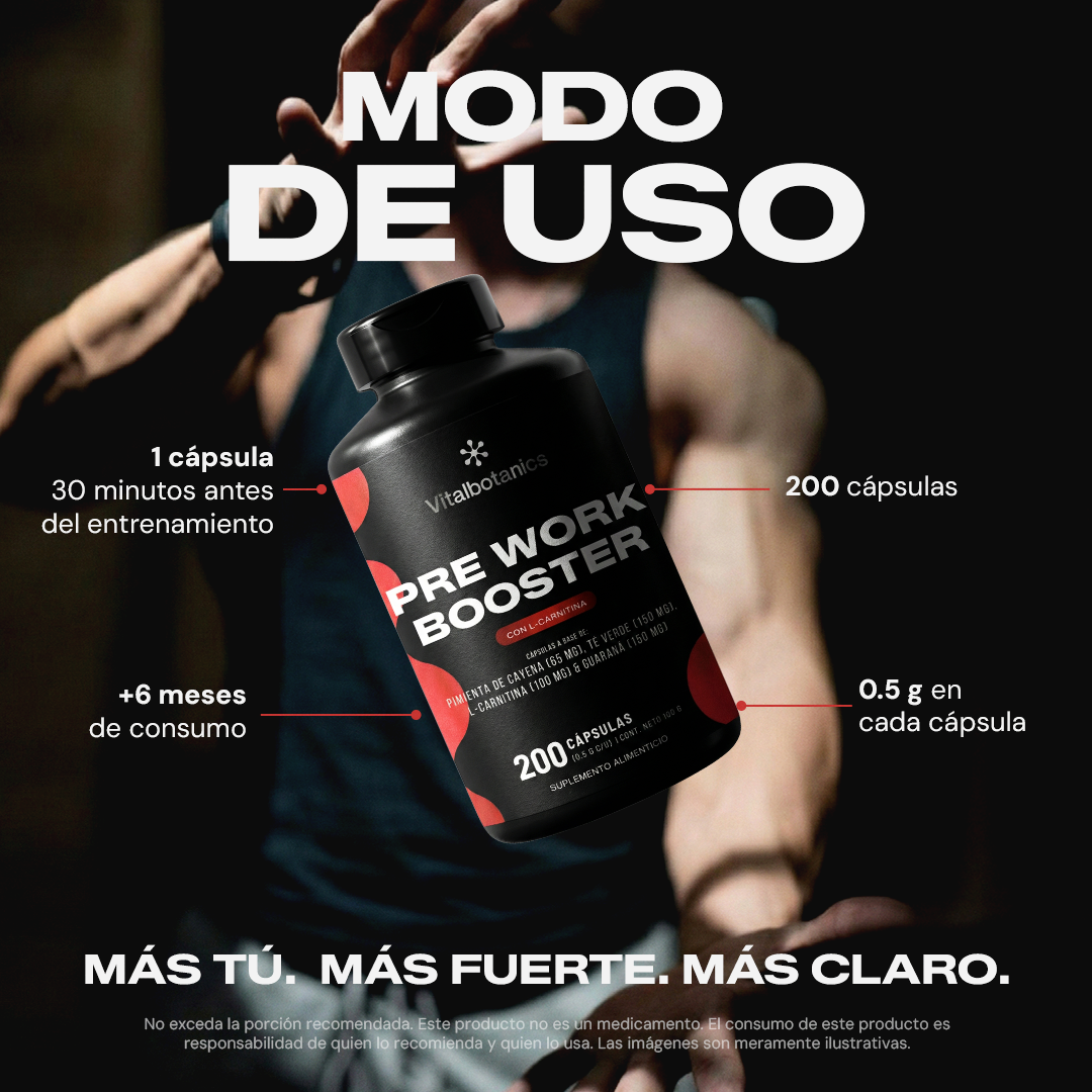 Pre Work Booster | Guaran con L-Carnitina y T Verde VitalBotanics Pre Work Booster | Guaran con L-Carnitina y T Verde VitalBotanics
