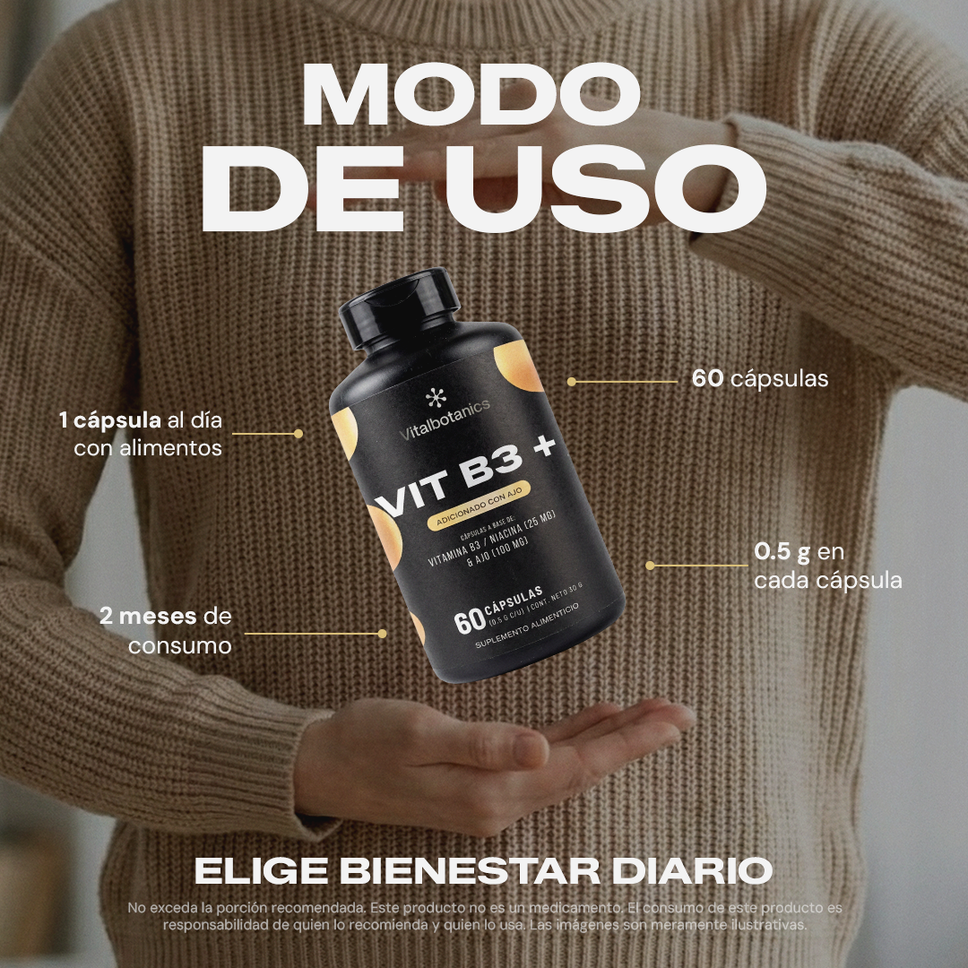 Bundle Vit B3+ Vitalbotanics 60c – combina con otros suplementos y ahorra