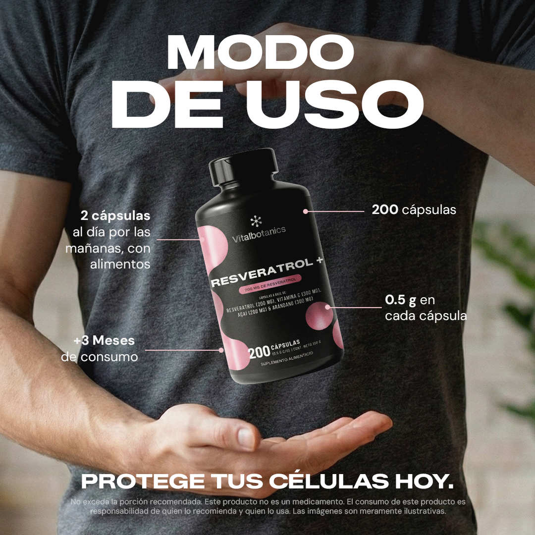Resveratrol+ | Resveratrol con açai y arándano - VitalBotanics