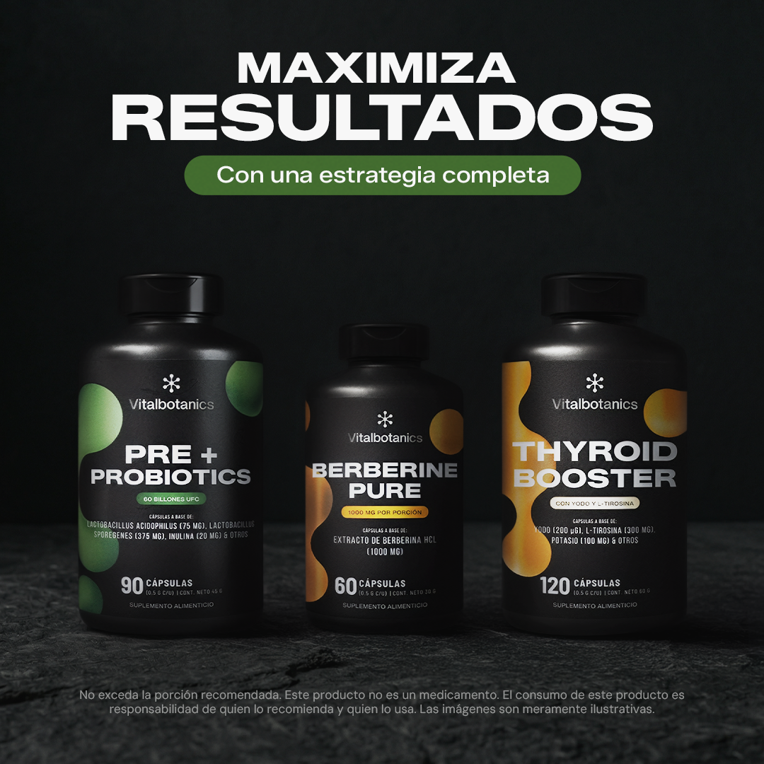 Contenido del Kit Liver Detox Vitalbotanics – tres frascos de suplementos botánicos