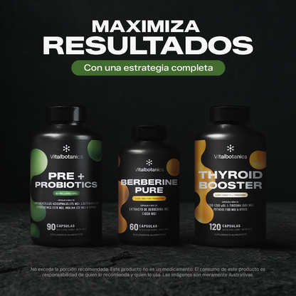 Contenido del Kit Liver Detox Vitalbotanics – tres frascos de suplementos botánicos