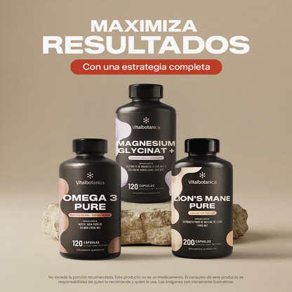 Contenido del Kit Women Antifatigue – tres frascos de suplementos Vitalbotanics