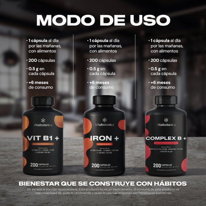 Modo de uso del Kit Energy & Vitality Vitalbotanics – cómo tomar los 3 suplementos