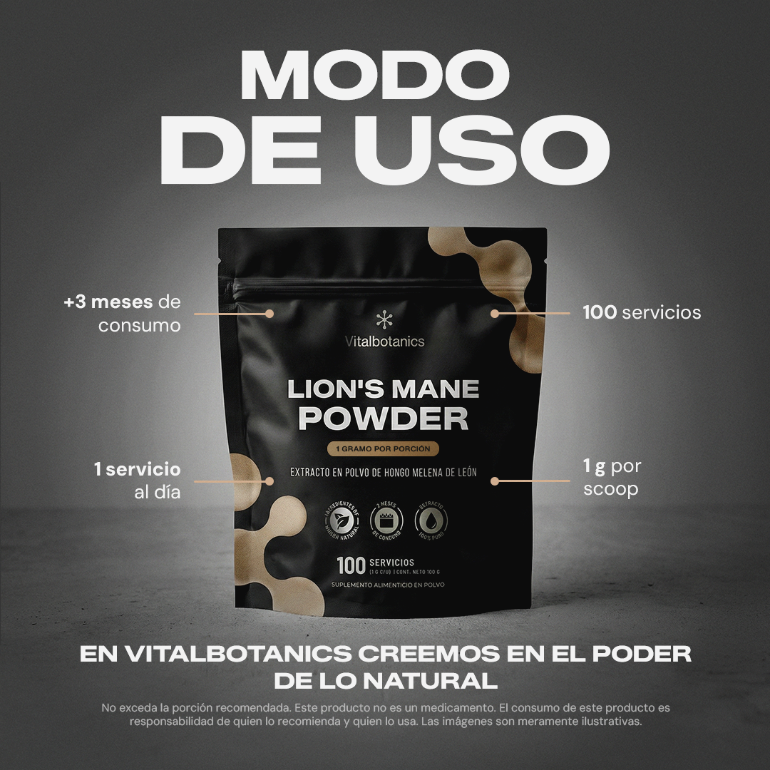 Lion's Mane Powder | Extracto Puro de Melena de León