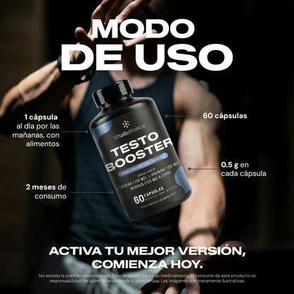 Modo de uso Testo Booster Vitalbotanics – 1 cápsula al día por la mañana