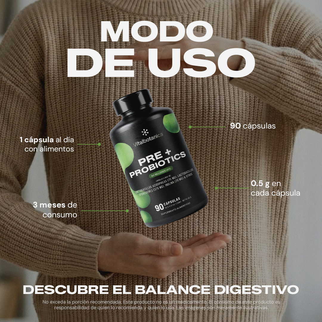 Pre + Probiotics | 60 Billion CFU con Inulina y Enzimas - VitalBotanics