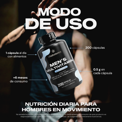 Men's Multivitamin | Creatina, Guaraná, Zinc y Vitaminas B en Cápsulas
