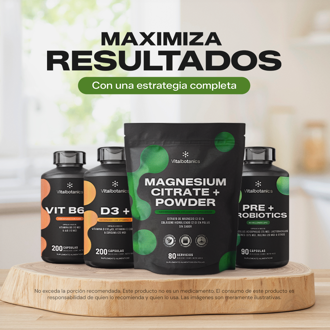 Magnesium Citrate+ Powder Vitalbotanics – presentación en polvo de citrato de magnesio