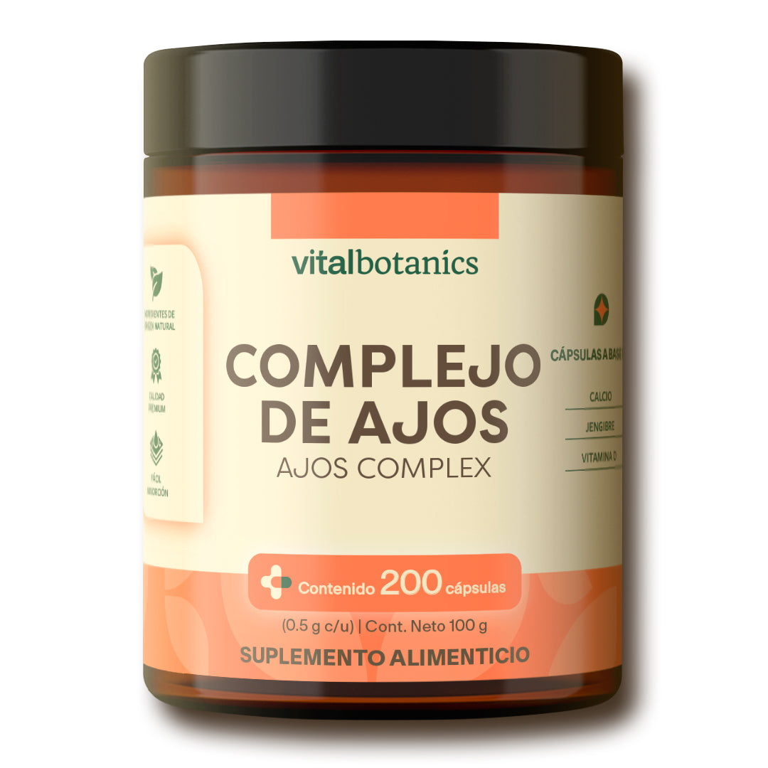 AJOS COMPLEX | Complejo de Ajo Chino, Ajo Negro y Cebolla – 200 Cápsulas