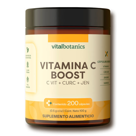 Vitamina C, Cúrcuma y Jengibre en cápsulas Vitalbotanics – 200 piezas