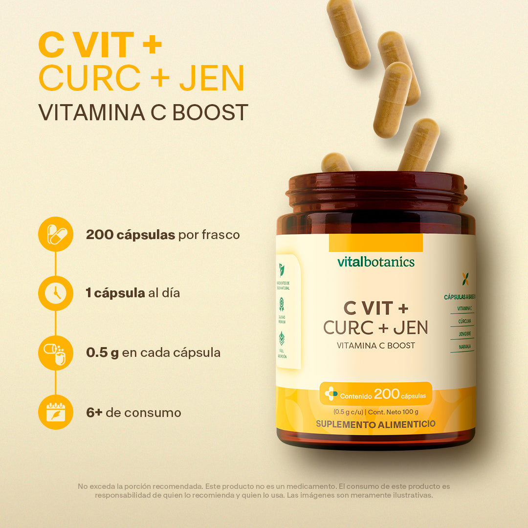 Complejo Vitamina C, Jengibre en Cápsulas - VitalBotanics