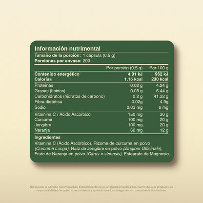 Complejo Vitamina C, Jengibre en Cápsulas