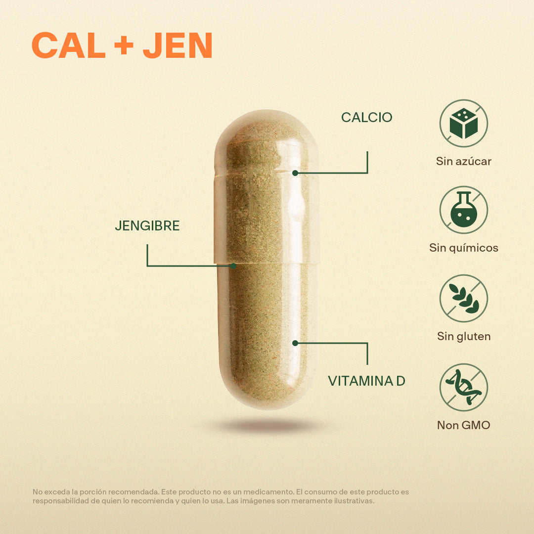 Calcio, Jengibre en Cápsulas