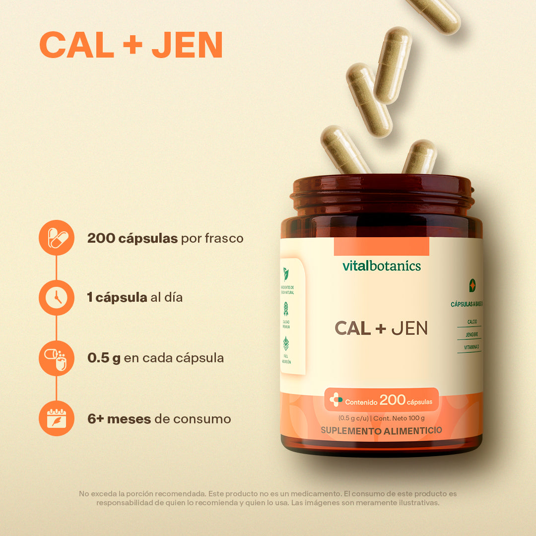 Calcio, Jengibre en Cápsulas - VitalBotanics