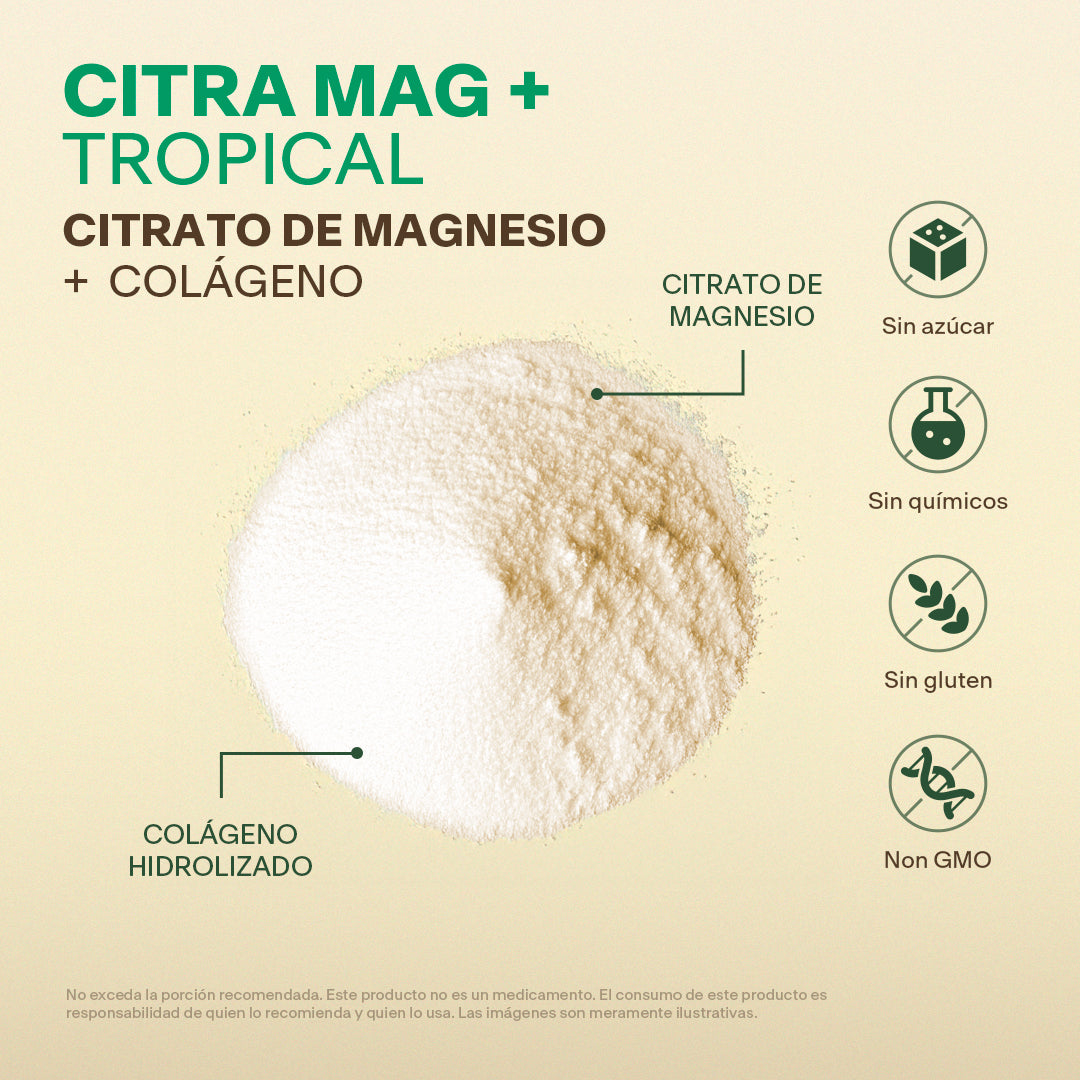 Citrato De Magnesio en Polvo Sabor Frutas Tropicales