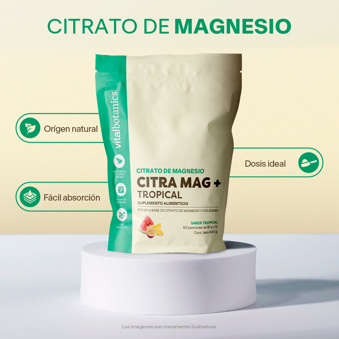 Citrato De Magnesio en Polvo Sabor Frutas Tropicales - VitalBotanics