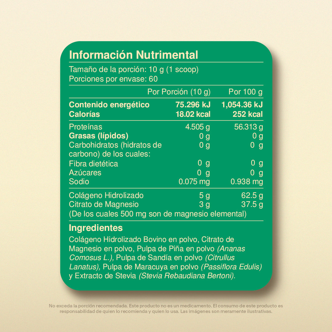 Citrato De Magnesio en Polvo Sabor Frutas Tropicales