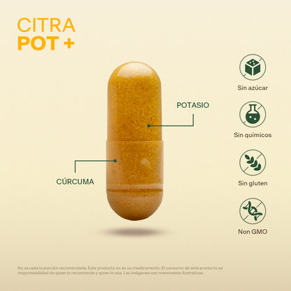 Citrato de Potasio, Cúrcuma en cápsulas