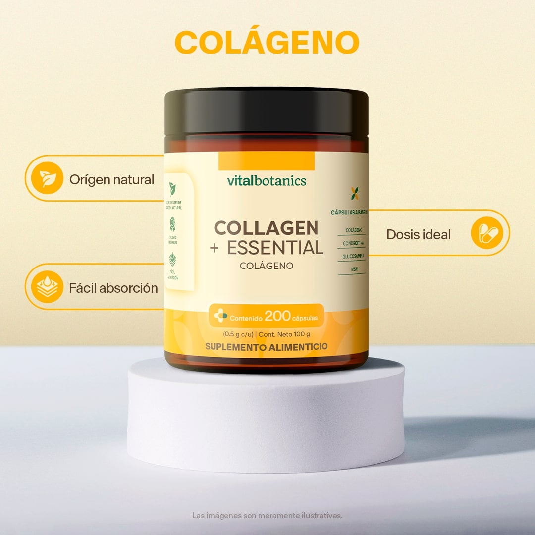 Ingredientes Colágeno Hidrolizado, Glucosamina, Condroitina y MSM Vitalbotanics naturales