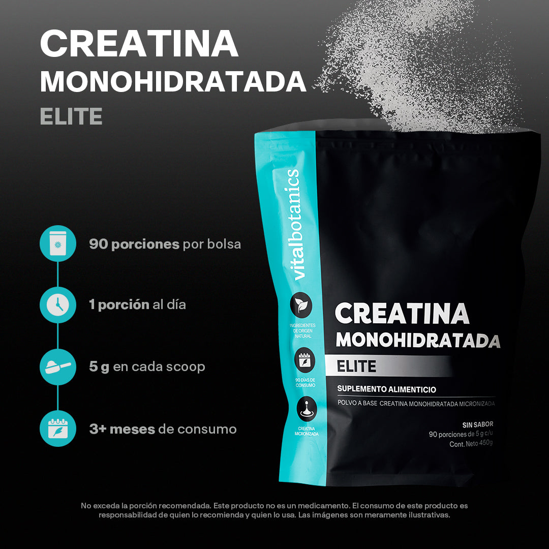 Creatina Monohidratada Elite en Polvo