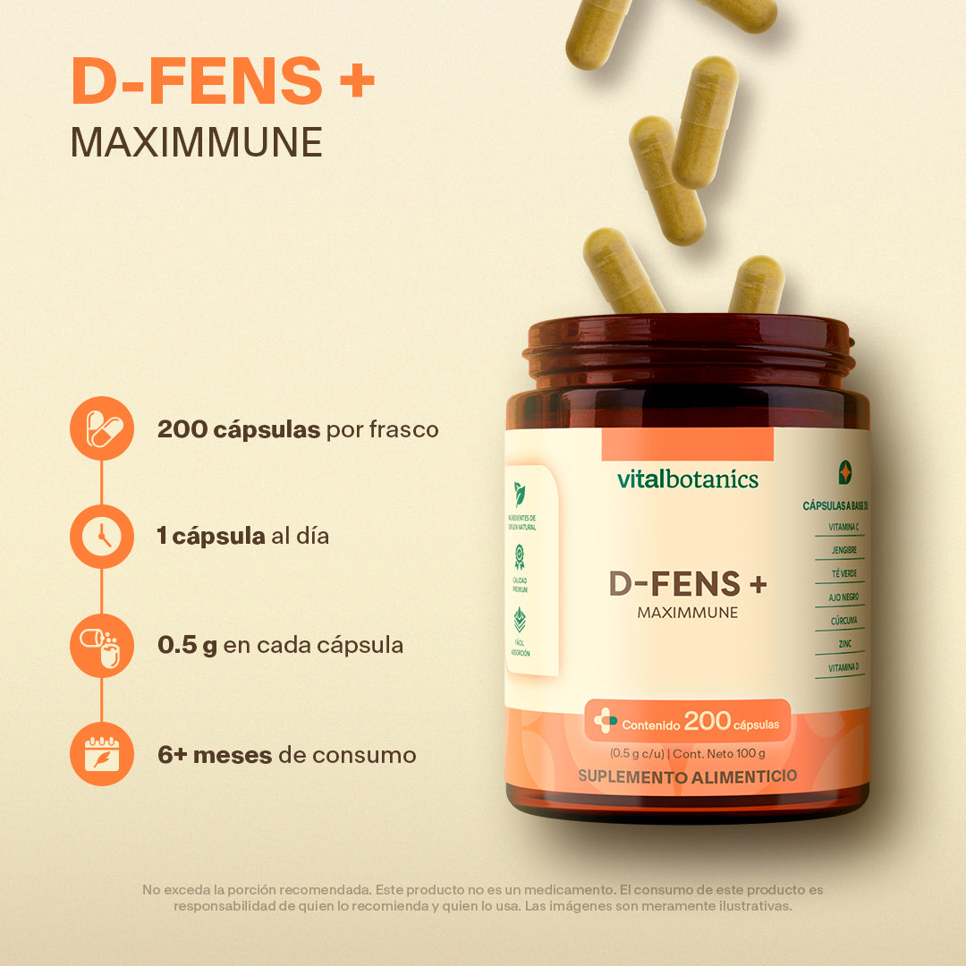 Ingredientes D-FENS+ Maxximune Vitalbotanics – vitaminas y minerales naturales