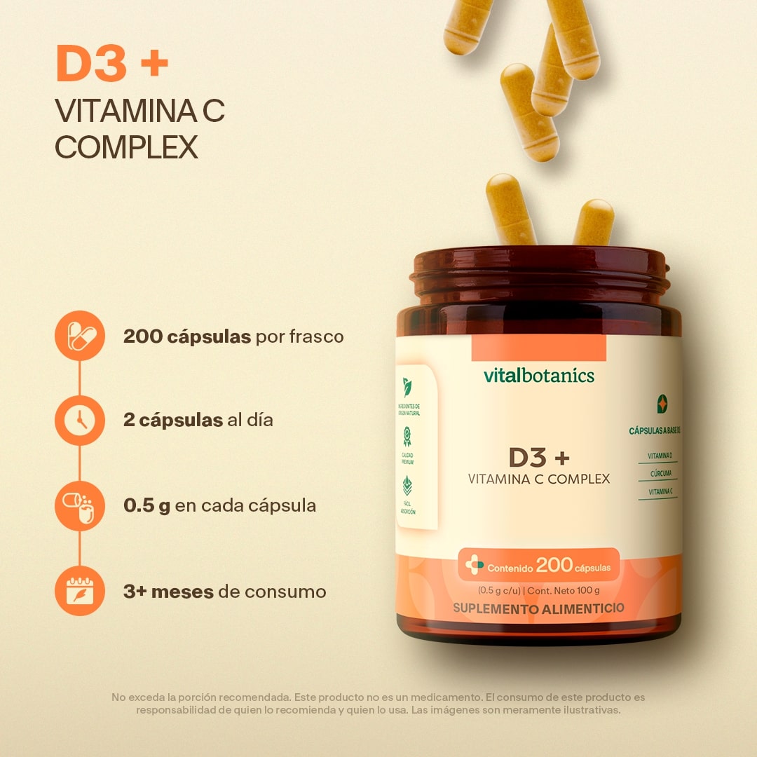 Complejo Vitamina D + C y Jengibre