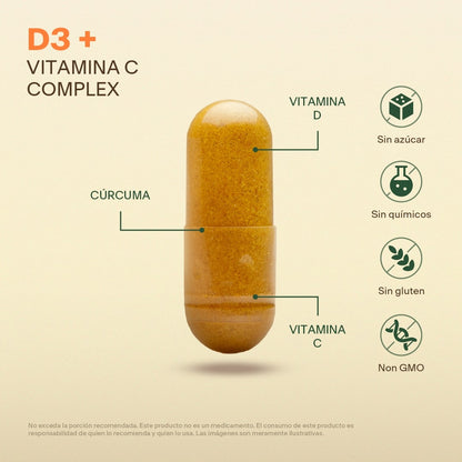 Complejo Vitamina D + C y Jengibre