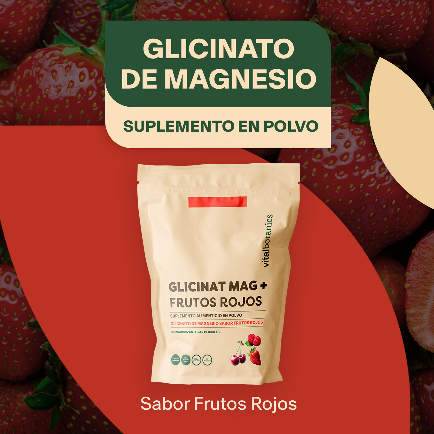 GLICINAT MAG + FRUTOS ROJOS | GLICINATO DE MAGNESIO EN POLVO SABOR FRUTOS ROJOS