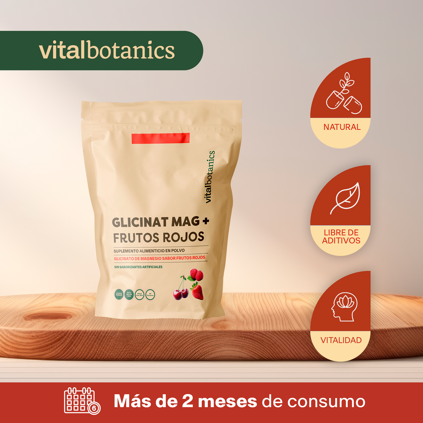 GLICINAT MAG + FRUTOS ROJOS | GLICINATO DE MAGNESIO EN POLVO SABOR FRUTOS ROJOS