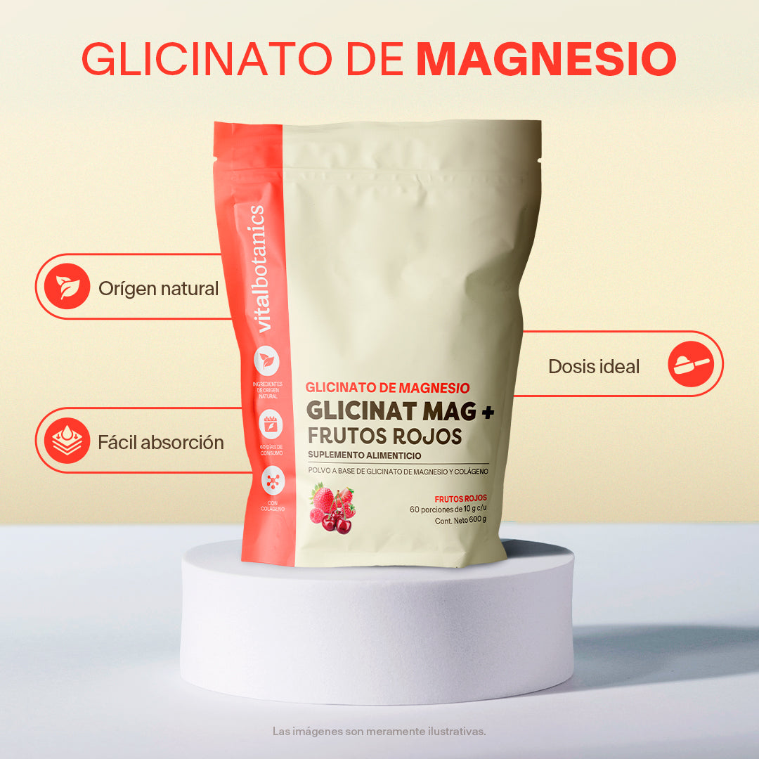 Glicinato de Magnesio en Polvo sabor Frutos Rojos
