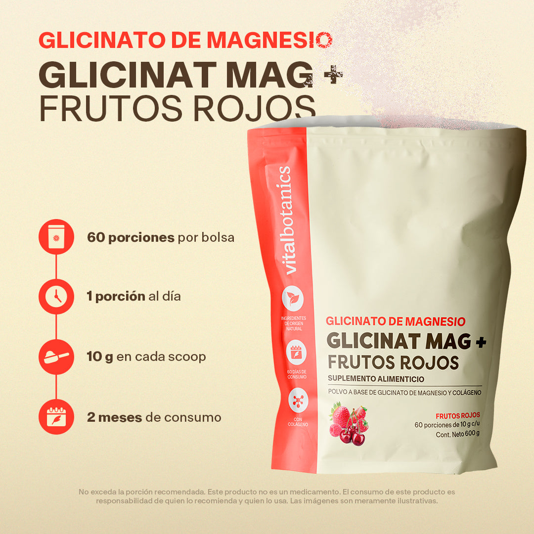 Glicinato de Magnesio en Polvo sabor Frutos Rojos