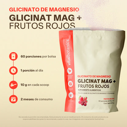 Glicinato de Magnesio en Polvo sabor Frutos Rojos