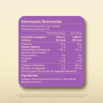 Glicinato De Magnesio Natural en Polvo