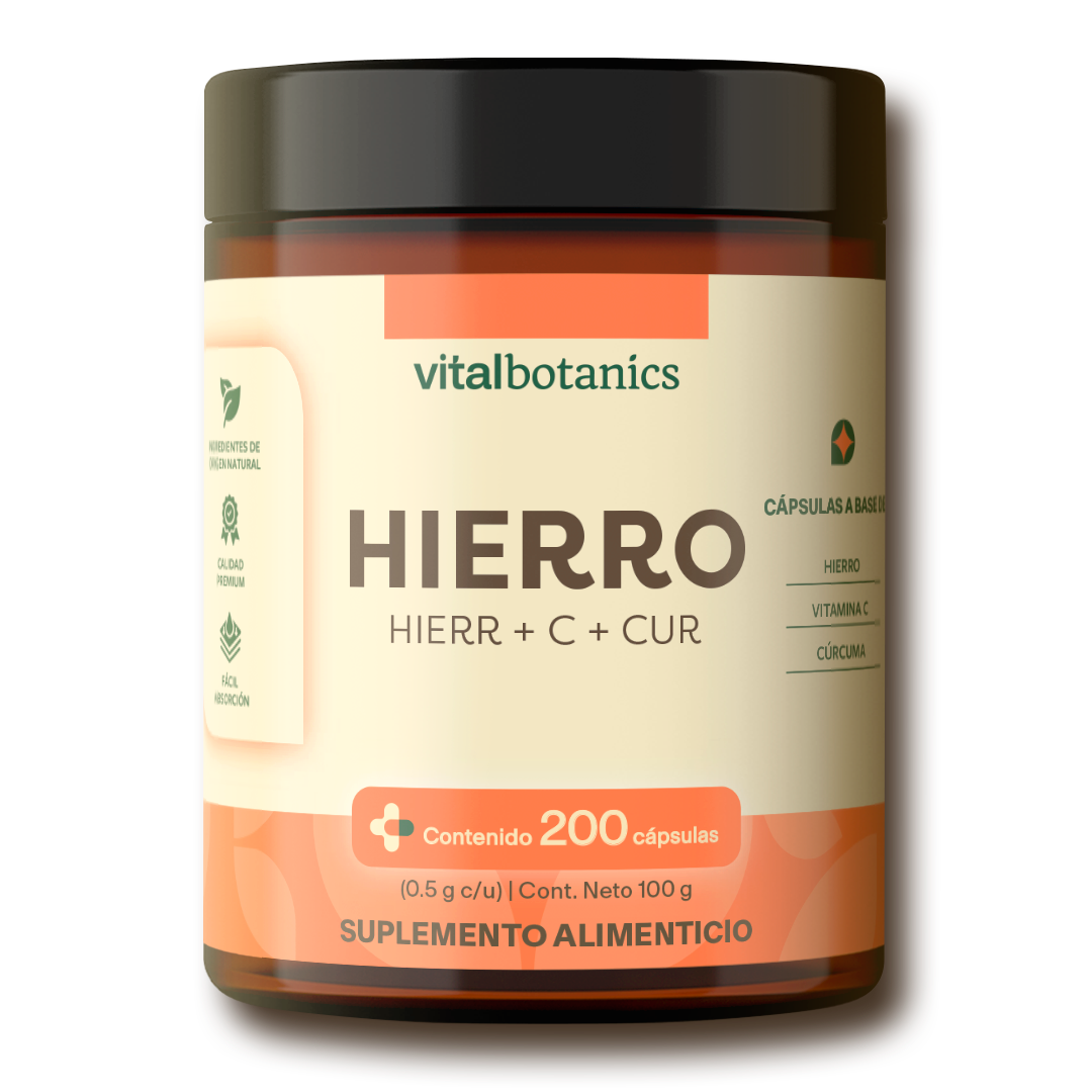 Hierro, Vitamina C, Cúrcuma en Cápsulas