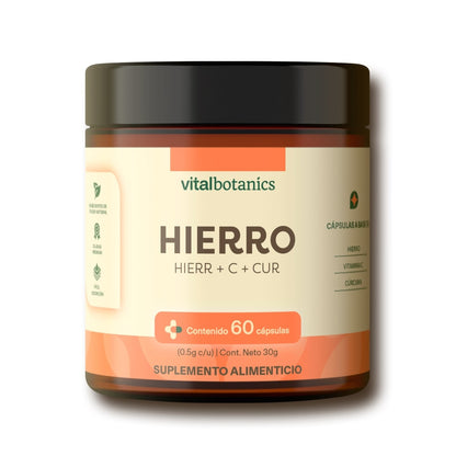 Hierro, Vitamina C, Cúrcuma en Cápsulas