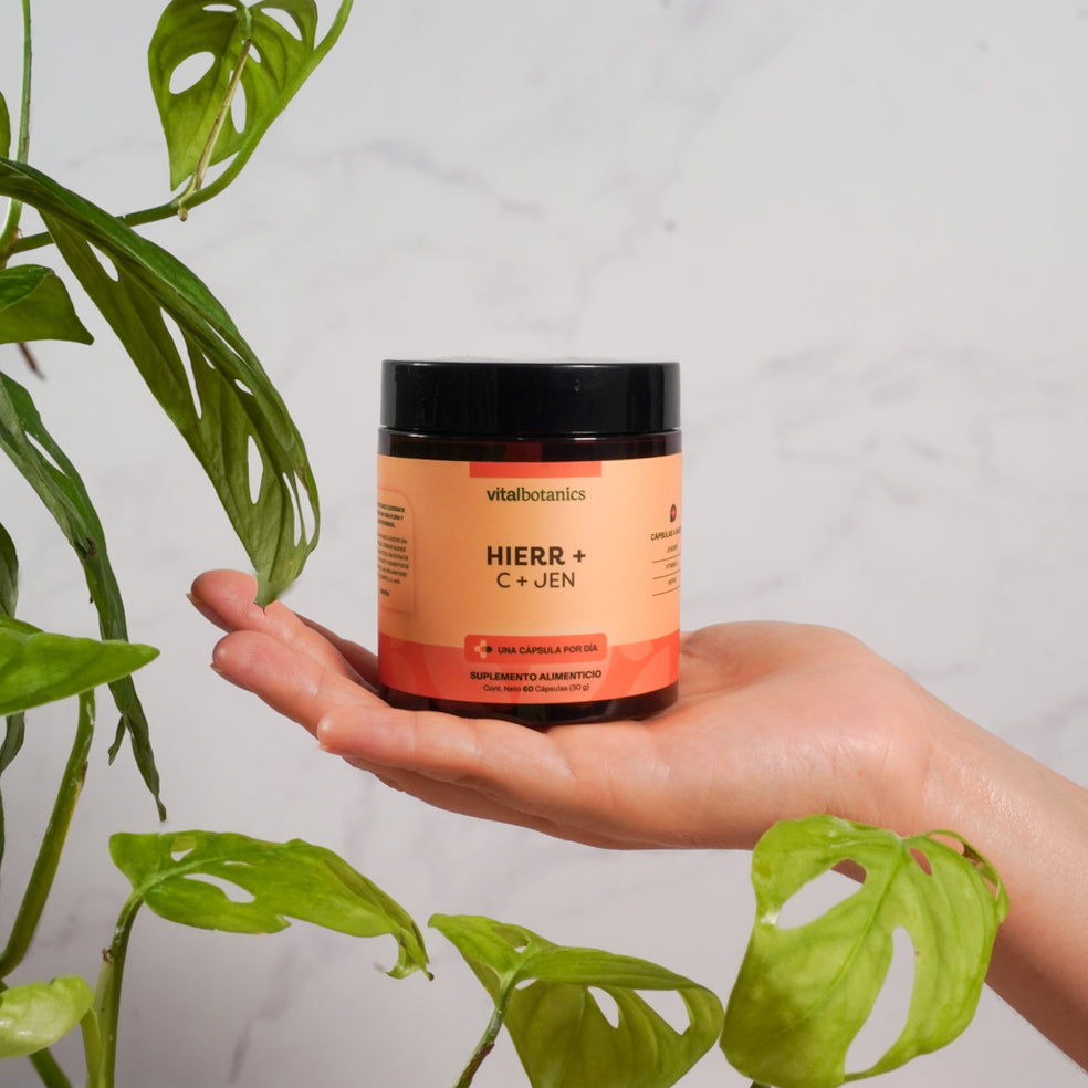 Hierro, Vitamina C, Jengibre en Cápsulas