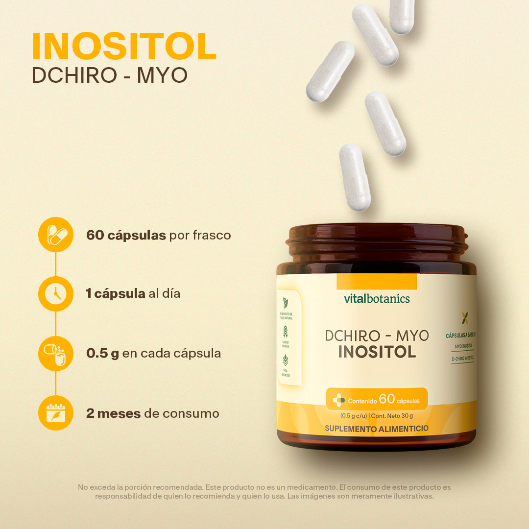 MYO INOSIT + | Myo inositol en cápsulas (60 cápsulas) - VitalBotanics