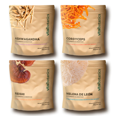 Adaptogens Kit | 4 Hongos Adaptógenos en Polvo