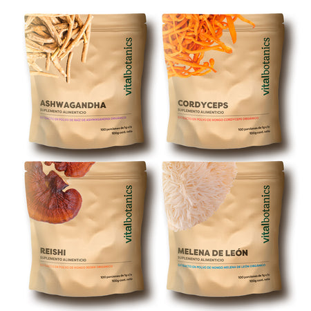 Adaptogens Kit | 4 Hongos Adaptógenos en Polvo