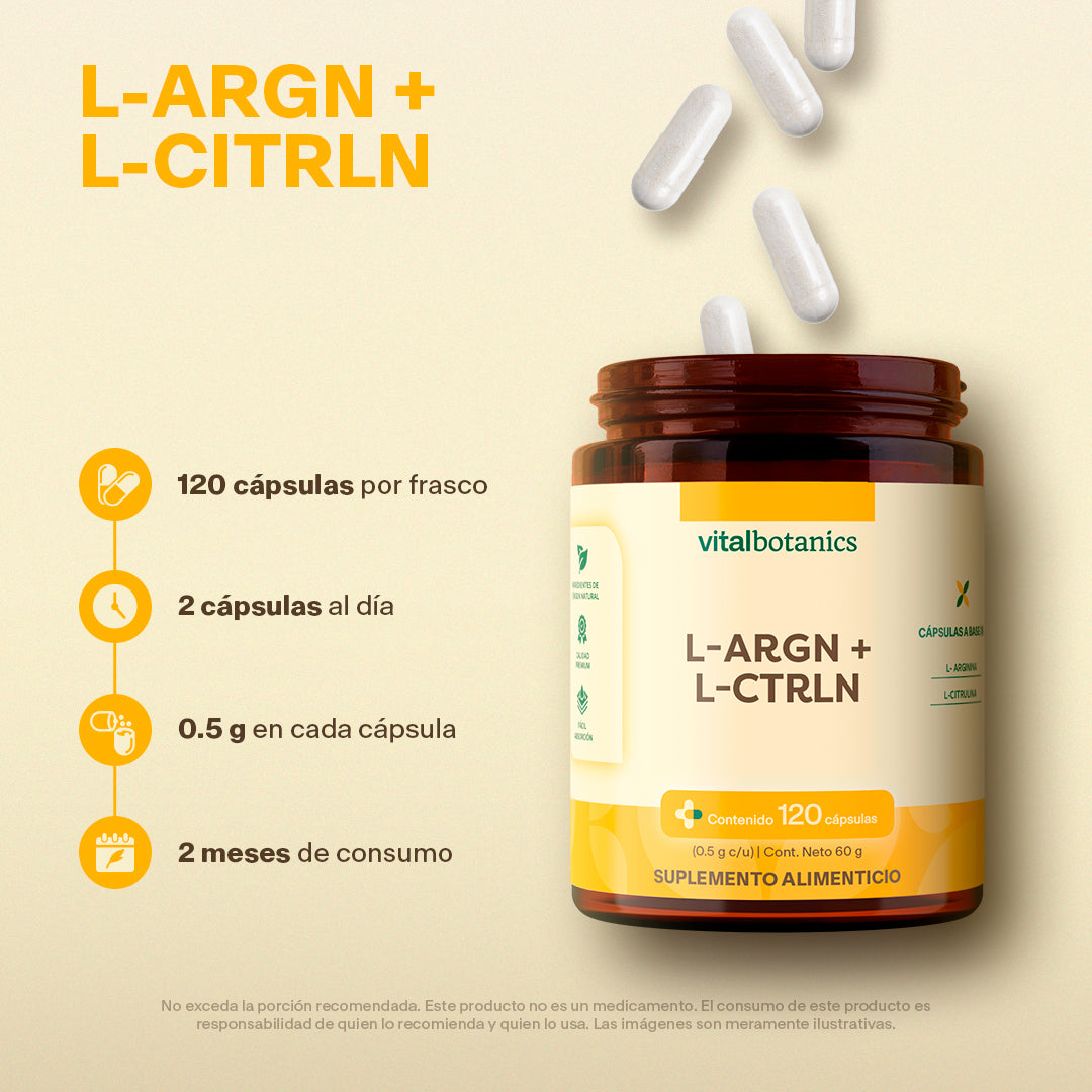 L-Arginina, L-Citrulina en Cápsulas