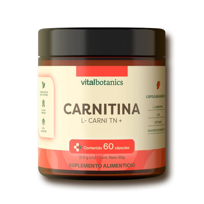 L-Carnitina, CLA, Cetonas y Vinagre de Manzana en cápsulas Vitalbotanics – 60 piezas