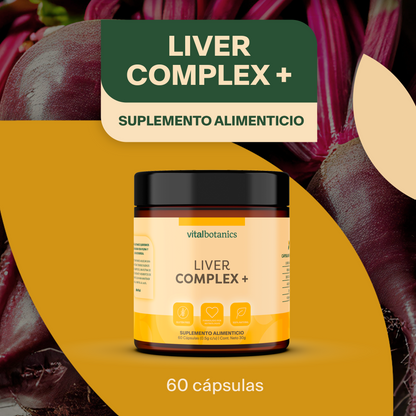 LIVER COMPLEX + | Vitamina B1 + Zinc + Cardomariano + Remolacha + Diente de León + Alcachofa