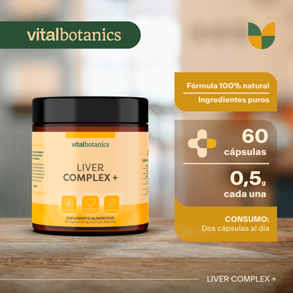 LIVER COMPLEX + | Vitamina B1 + Zinc + Cardomariano + Remolacha + Diente de León + Alcachofa