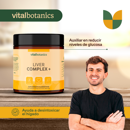 LIVER COMPLEX + | Vitamina B1 + Zinc + Cardomariano + Remolacha + Diente de León + Alcachofa