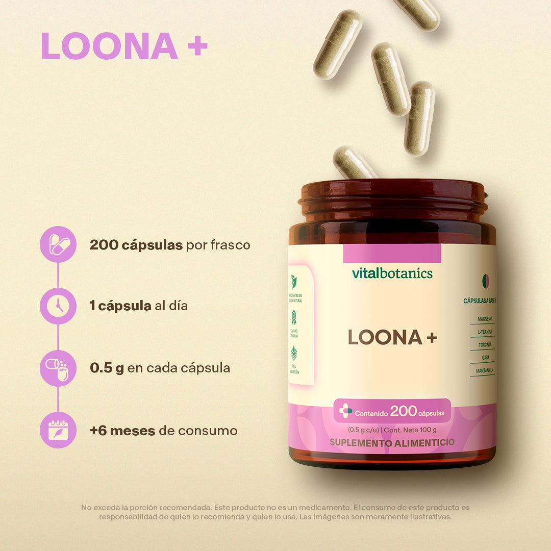 LOONA+ Sueño Profundo y Relajación | 200 Cápsulas – Descanso Natural