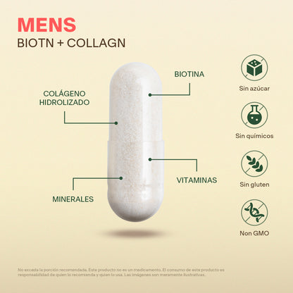Biotina y Colágeno Para Hombre en Cápsulas