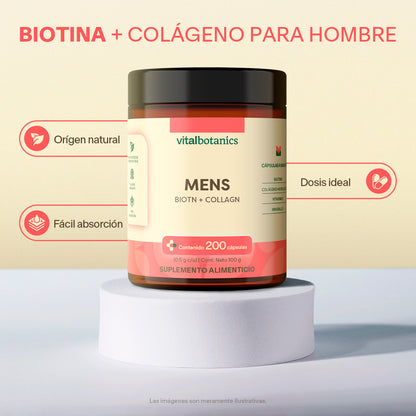 Biotina y Colágeno Para Hombre en Cápsulas