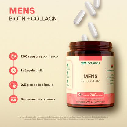 Biotina y Colágeno Para Hombre en Cápsulas