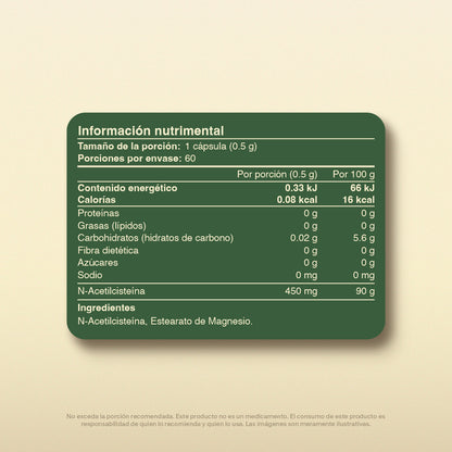 N-Acetilcisteina en Cápsulas